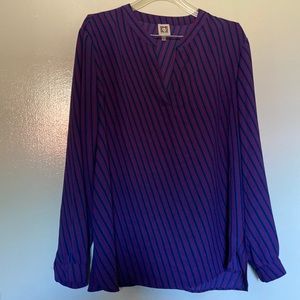 Anne Klein flowy striped top